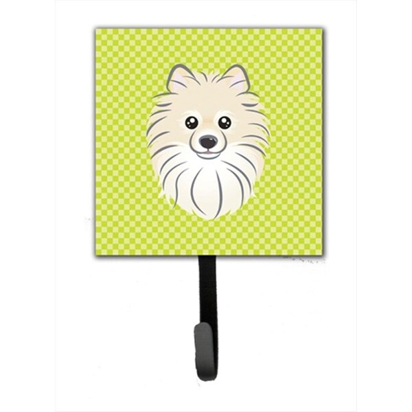 Carolines Treasures Checkerboard Lime Green Pomeranian Leash or Key Holder- 4.25 W x 7 H In. BB1269SH4 - main